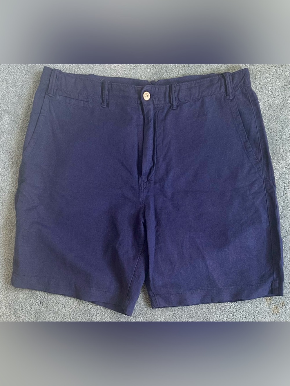 Polo Ralph Lauren Classic Fit Linen Blend Shorts - W34 - Navy